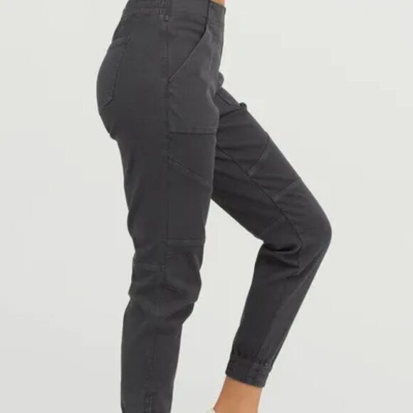 SPANX Stretch Twill Cargo Jogger Washed Black Gray Pull On Boho SMALL #20319R - Picture 3 of 15